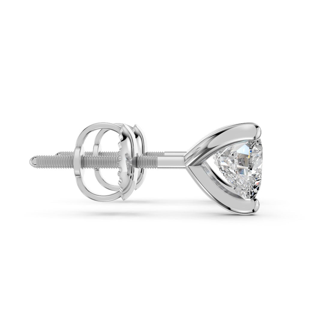 Heart Shape Solitaire Studs