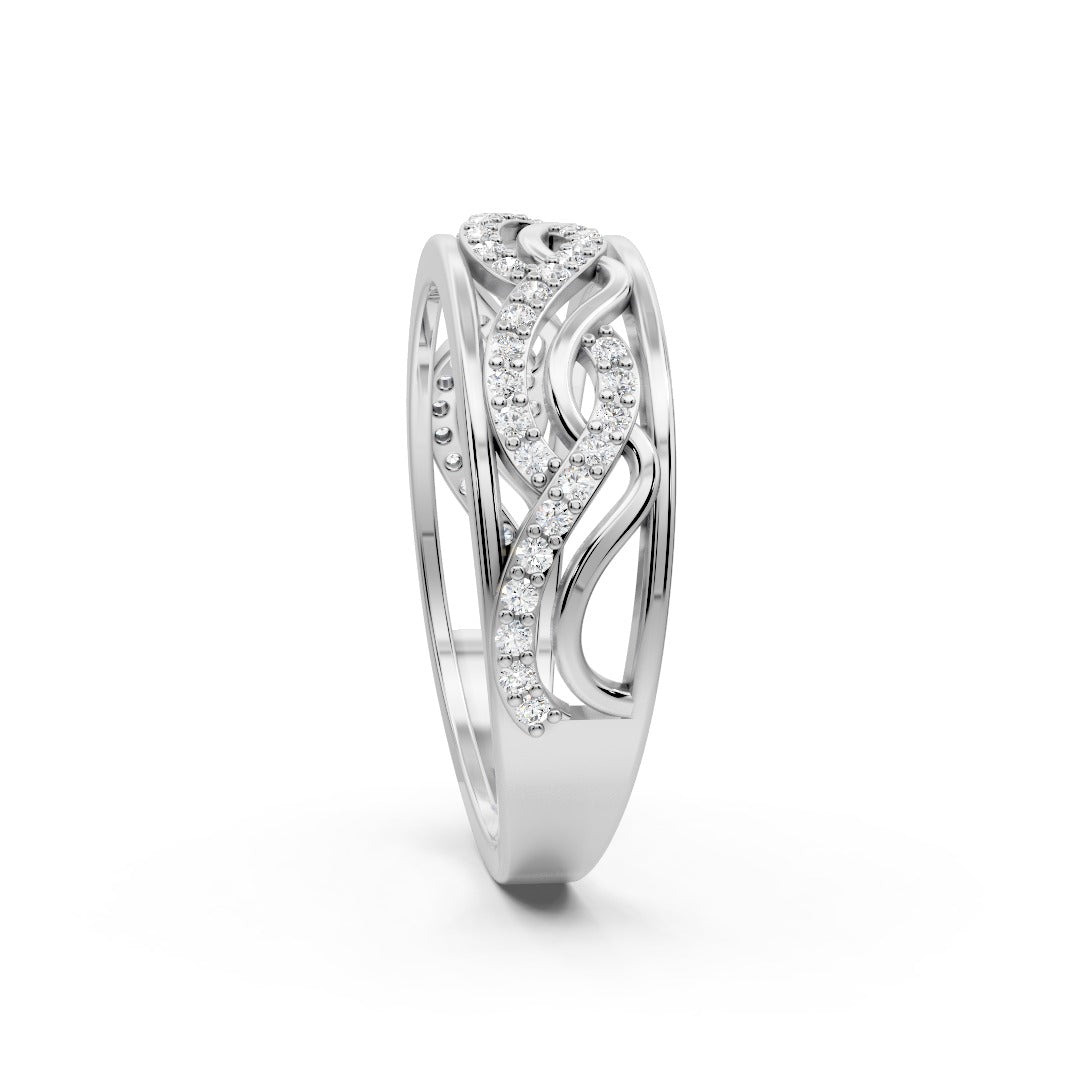 Silver Braided Spark Ring