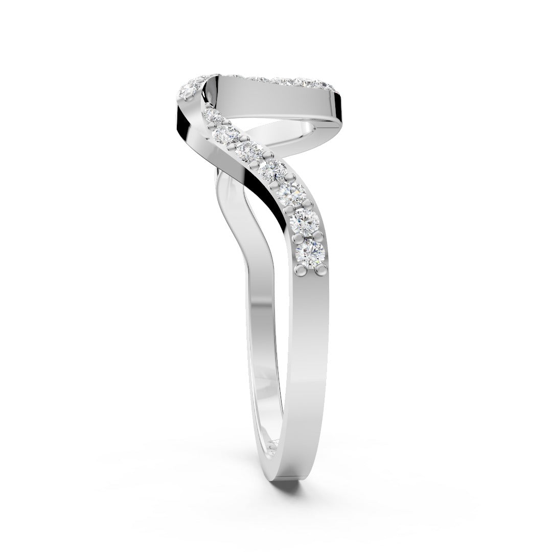 Silver Wave Diamond Ring