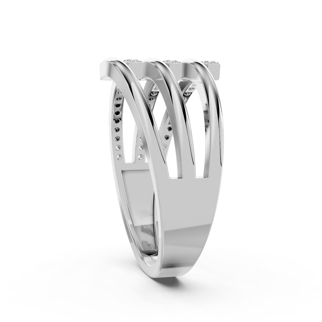 Trinity Curve Diamond Ring