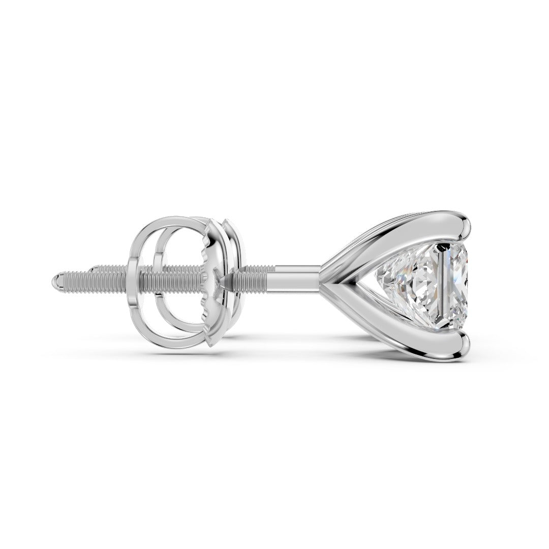 Princess Cut Solitaire Studs
