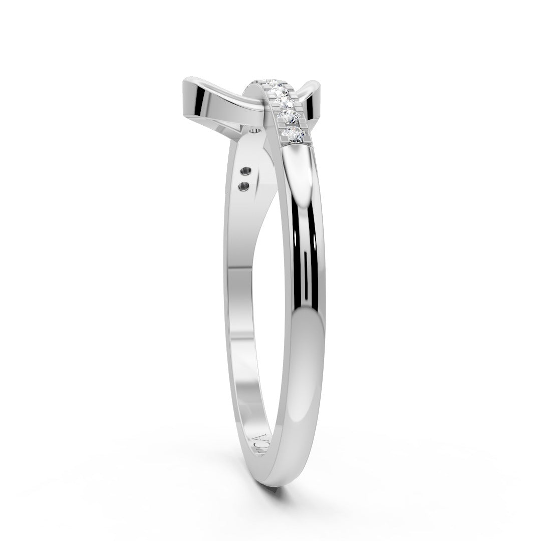 Sleek Wave Spark Ring