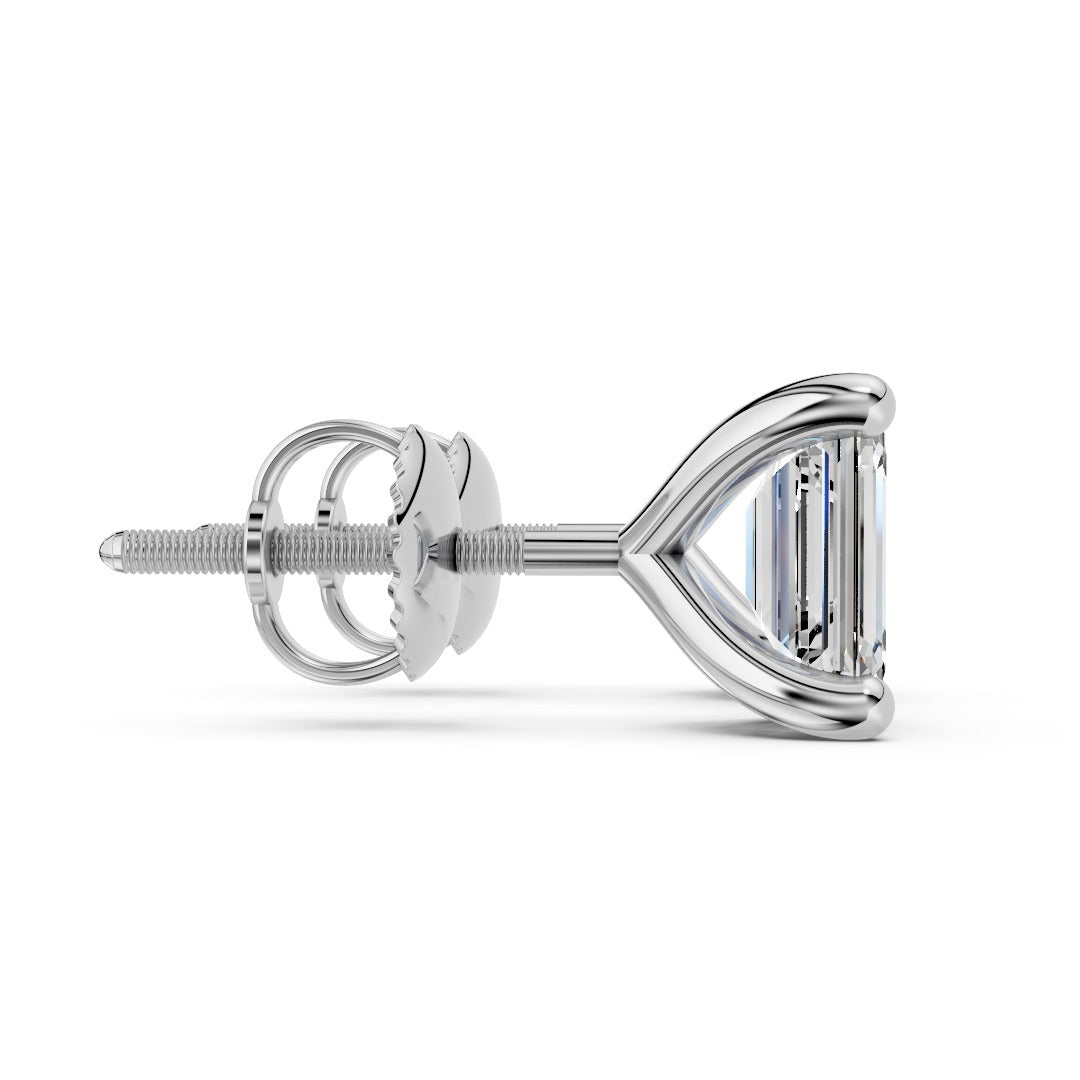 Emerald Cut Solitaire Studs