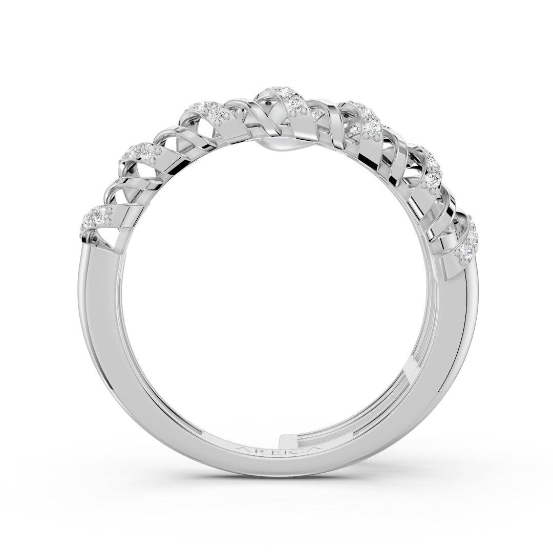 Spiral Edge Diamond Ring