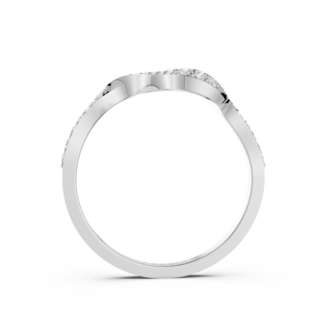 Silver Wave Diamond Ring