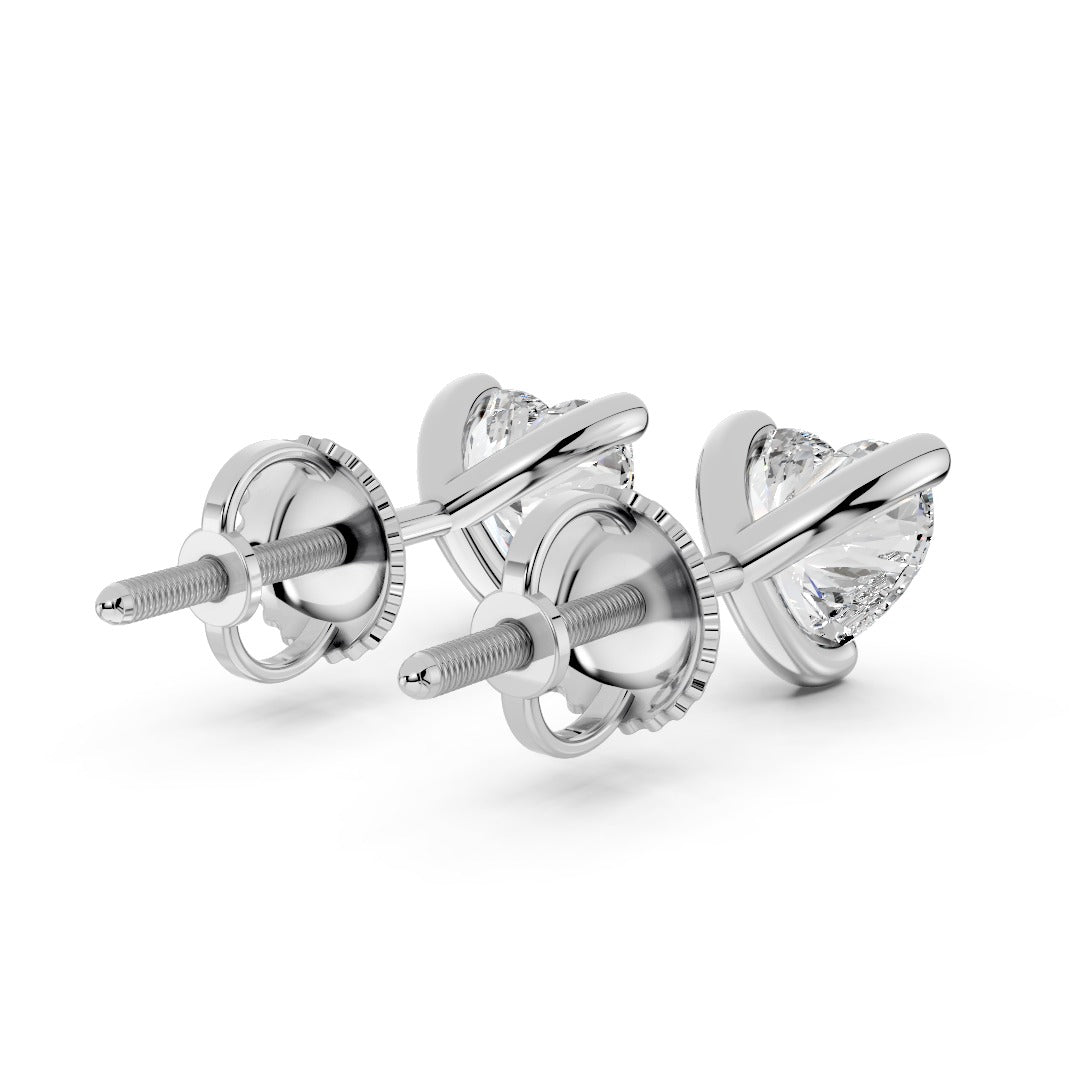 Heart Shape Solitaire Studs