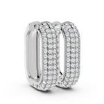 Load image into Gallery viewer, Diamond Crest Rectangle Hoops