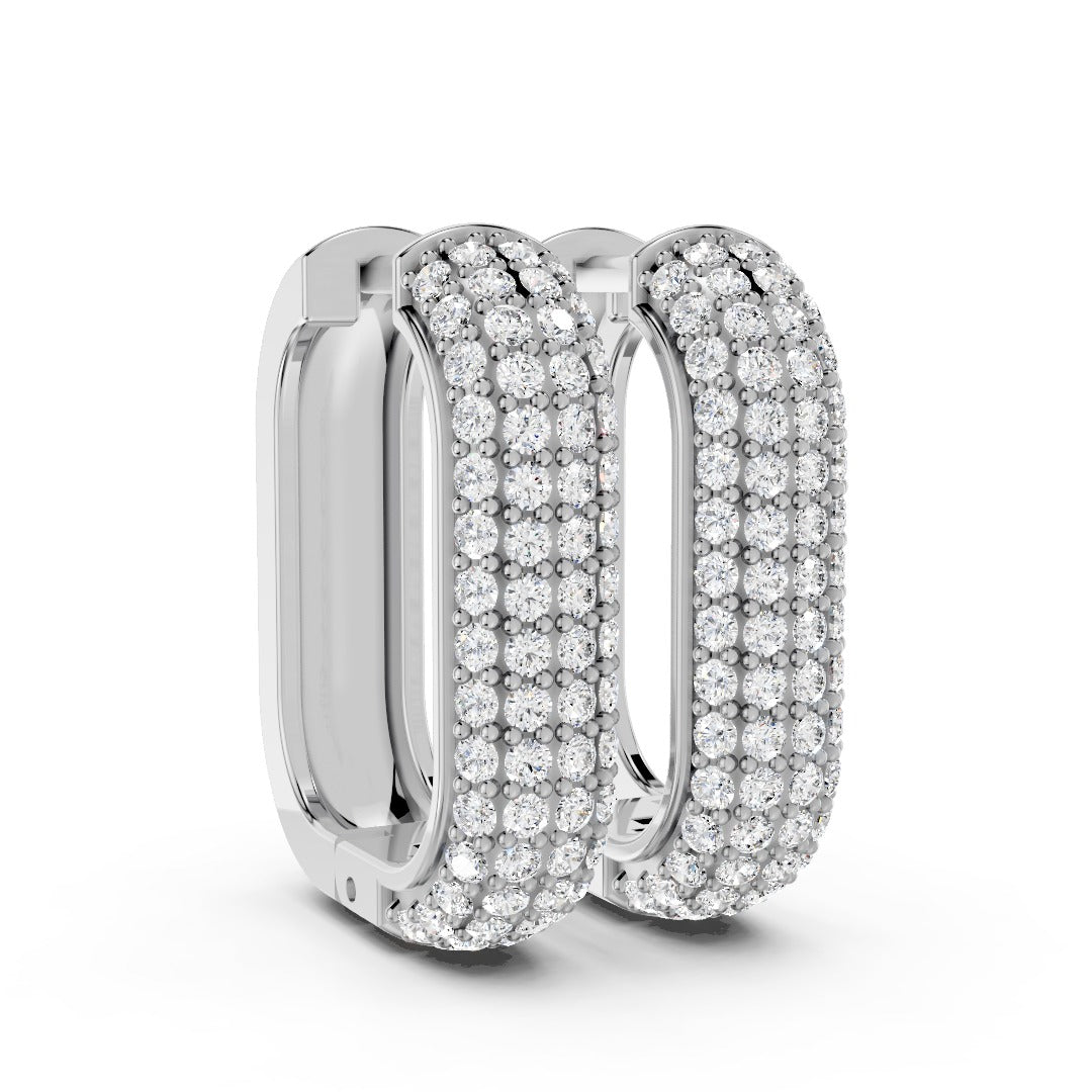 Diamond Crest Rectangle Hoops