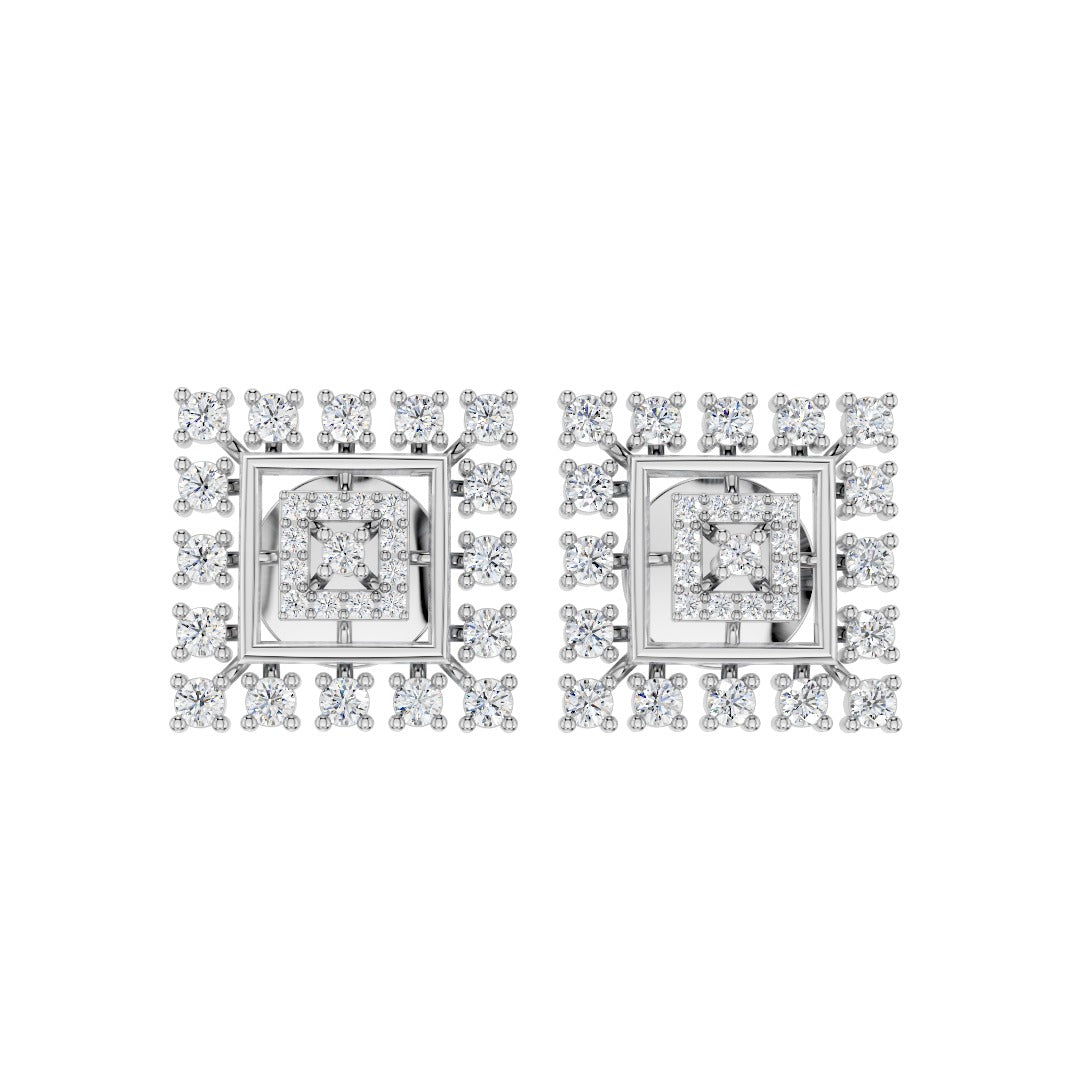 Golden Mosaic Halo Earrings