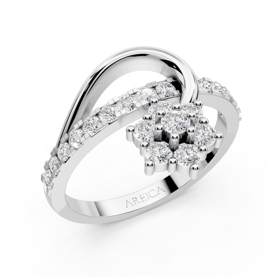 Floral Curve Diamond Ring