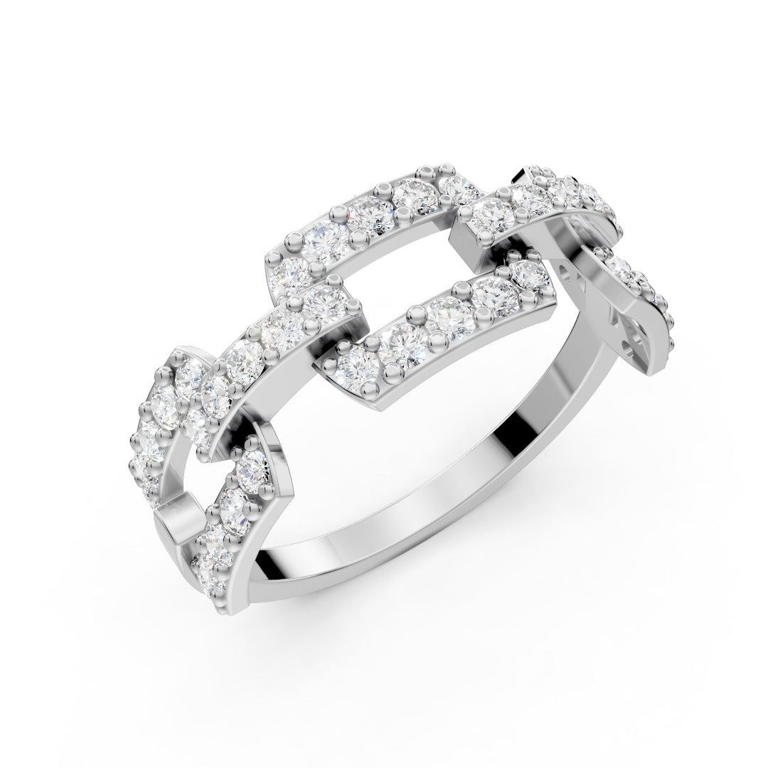 Interlocked Pavé Ring