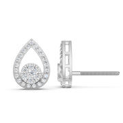 Radiant Teardrop Halo Diamond Earrings