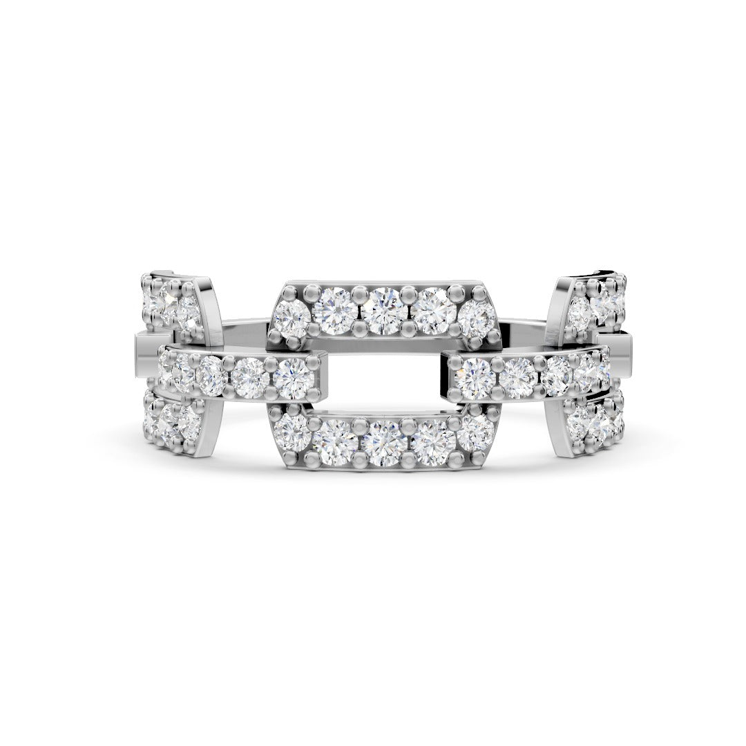 Interlocked Pavé Ring