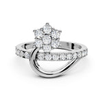Load image into Gallery viewer, Floral Curve Diamond Ring