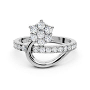 Floral Curve Diamond Ring