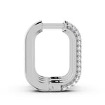 Load image into Gallery viewer, Diamond Crest Rectangle Hoops
