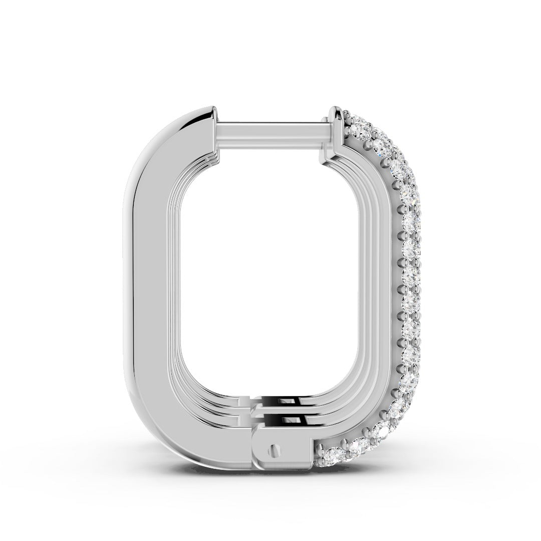 Diamond Crest Rectangle Hoops