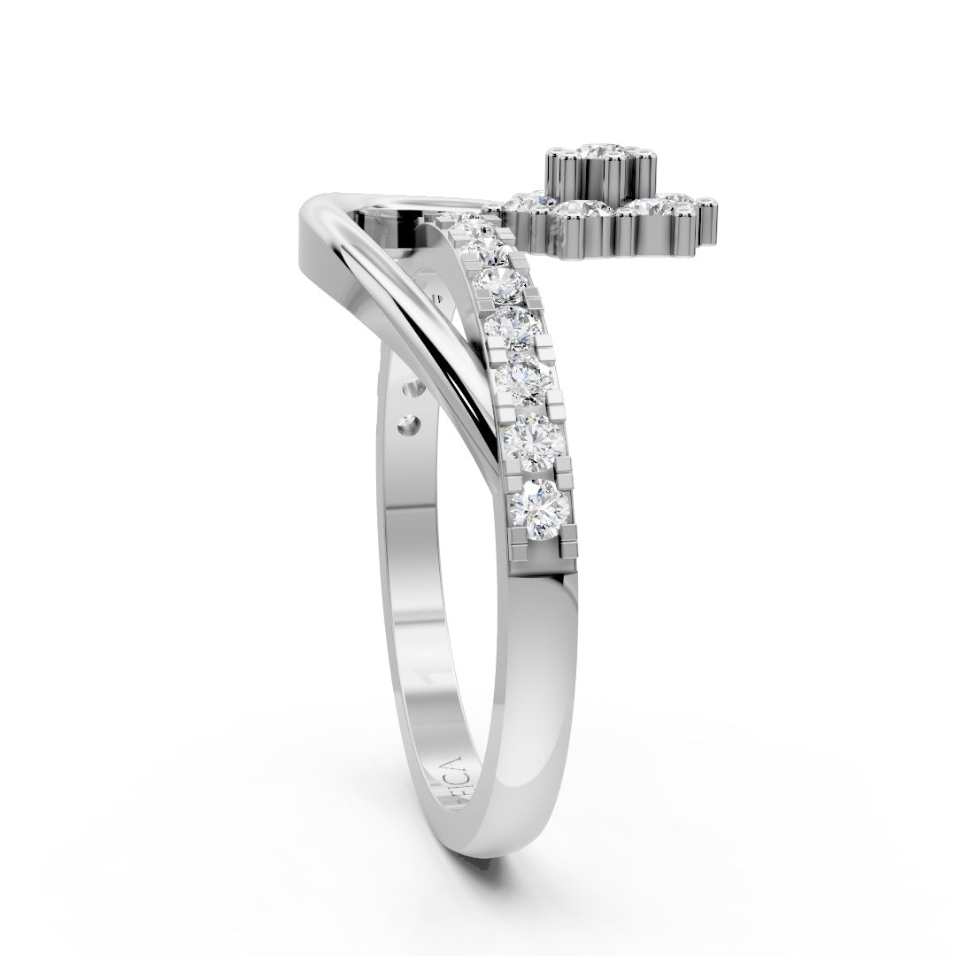 Floral Curve Diamond Ring
