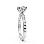 Load image into Gallery viewer, Classic Round Brilliant Pave Engagement Ring