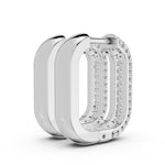 Load image into Gallery viewer, Diamond Crest Rectangle Hoops