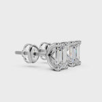 Load and play video in Gallery viewer, Emerald Cut Solitaire Studs