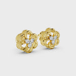 Load and play video in Gallery viewer, Elegant floral diamond studs