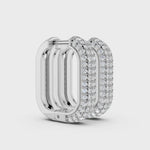 Load and play video in Gallery viewer, Diamond Crest Rectangle Hoops