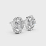 Load and play video in Gallery viewer, Oval Crown Diamond Studs