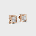 Load and play video in Gallery viewer, Radiant Grid Diamond Earrings